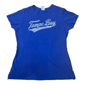 Port‎ Company Tampa Bay Graphic Tee Fan Favorite Blue Cotton Women's Size Small